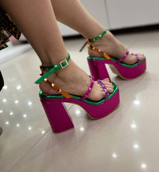 Colorful platform heels